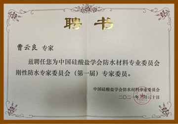 中国硅酸盐学会防水材料专业委员会刚性防水专家委员会专家委员